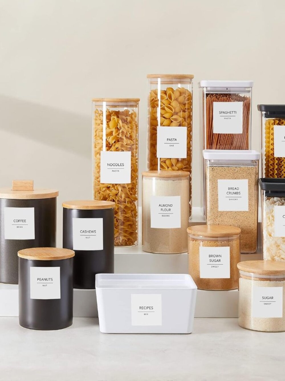 Pantry Labels for Containers - 144 Matte Vinyl Stickers, 2.5 x 2.5 in, Black on - Picture 5 of 9